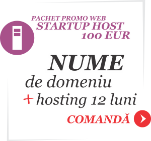 Oferta specială web hosting: Pachet Startup HOST – 100 EUR – achiziționare drept utilizare nume de domeniu + hosting